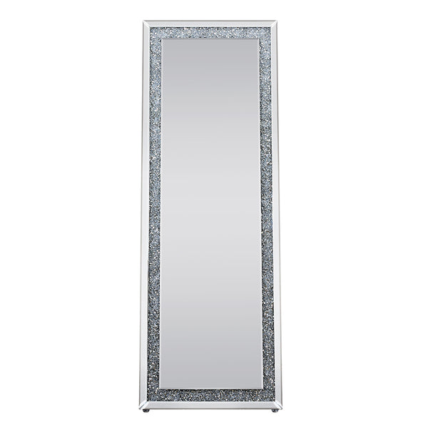 ACME Noralie Mirrored & Faux Diamonds Floor Mirror Model 97156