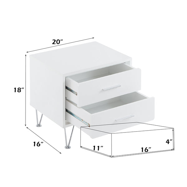 ACME Deoss White Accent Table Model 97332