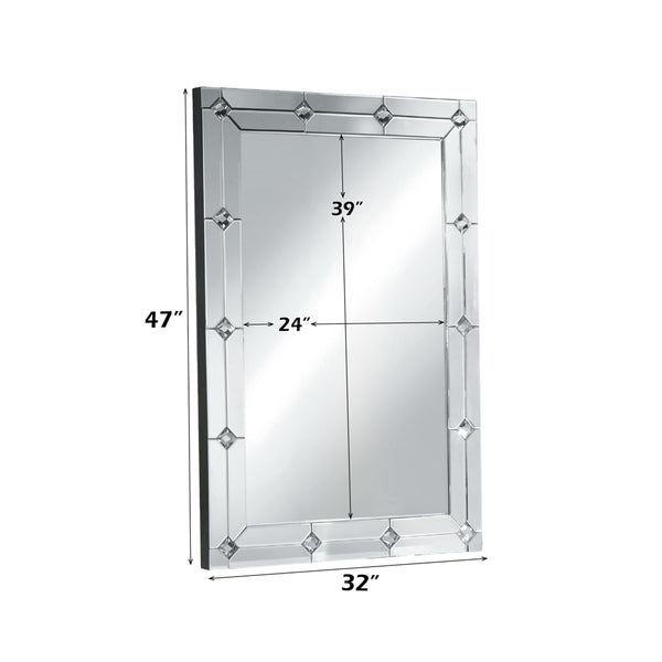 ACME Hessa Mirrored & Faux Rhinestones Accent Mirror Model 97390