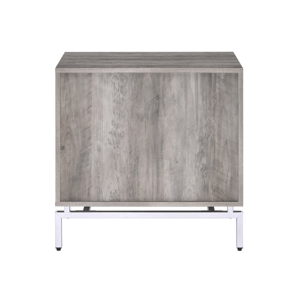 ACME Cistus Weathered Gray Oak & White Accent Table Model 97555