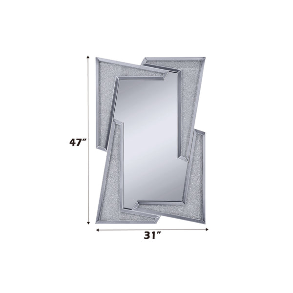 ACME Noralie Mirrored & Faux Diamonds Accent Mirror Model 97571