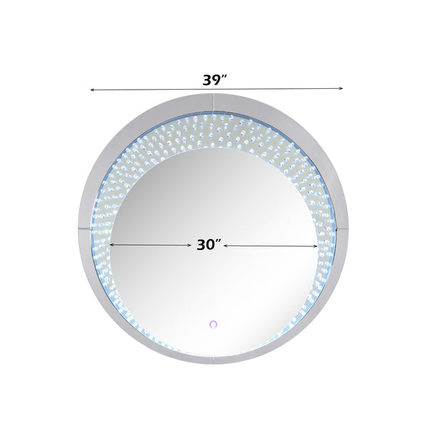 ACME Nysa Mirrored & Faux Crystals Accent Mirror with LED Model 97590