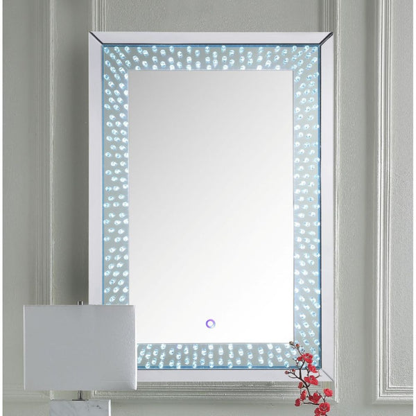 ACME Nysa Mirrored & Faux Crystals Accent Mirror with LED Model 97591