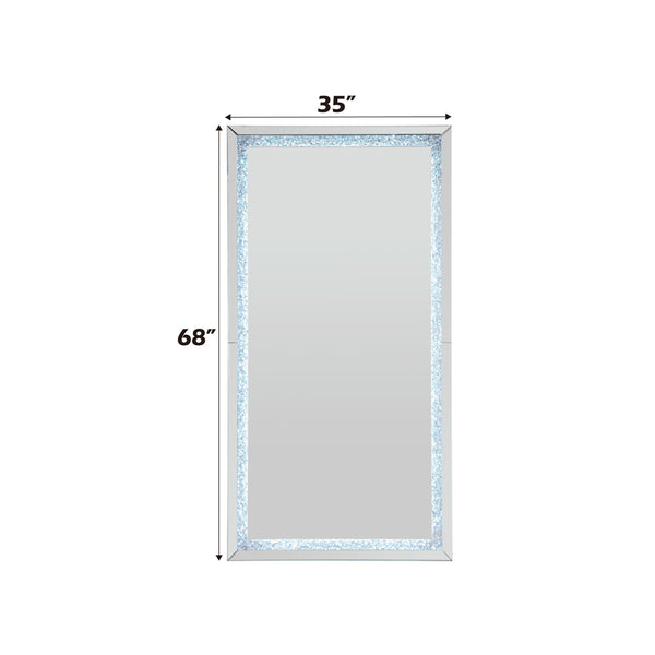 ACME Noralie LED Mirrored & Faux Diamonds Floor Mirror Model 97600