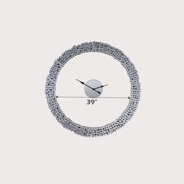 ACME Kachina Mirrored & Faux Gems Wall Clock Model 97611