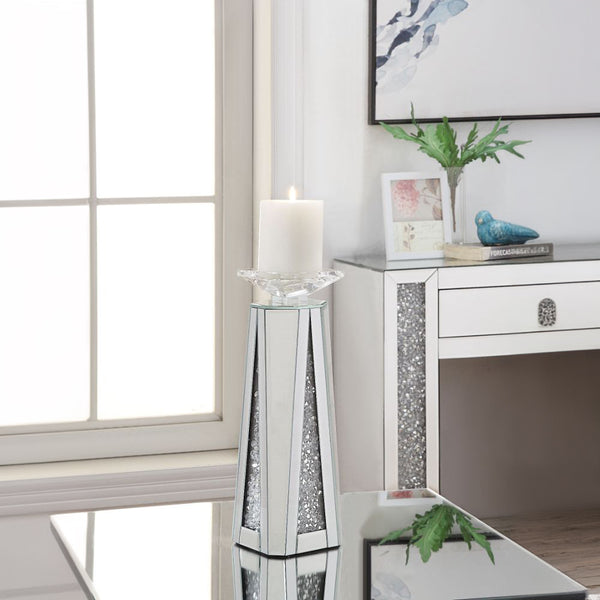 ACME Noralie Mirrored & Faux Diamonds Candle Holder (Set-2) Model 97623