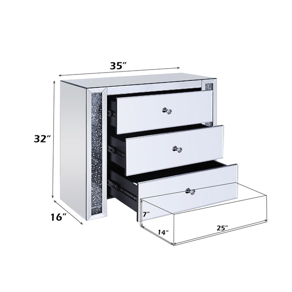 ACME Noralie Mirrored & Faux Diamonds Console Table Model 97642