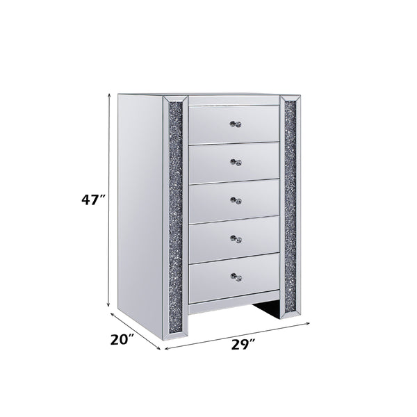 ACME Noralie Mirrored & Faux Diamonds Cabinet Model 97644