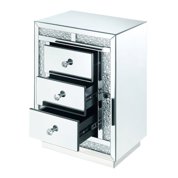 ACME Mallika Mirrored & Faux Crystals Accent Table Model 97653