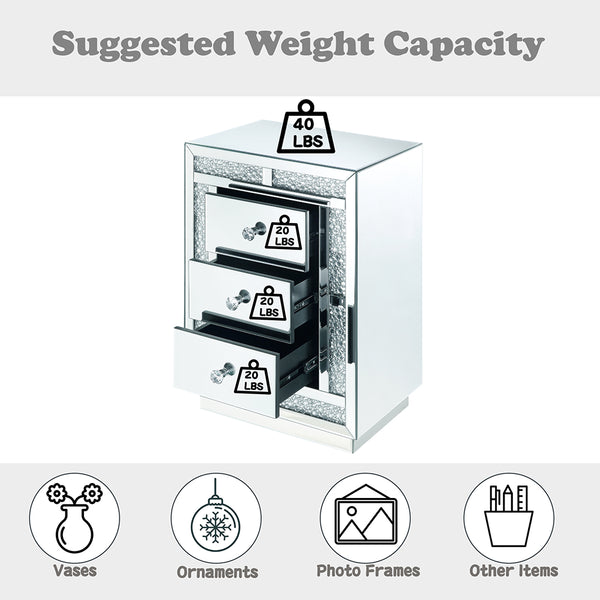 ACME Mallika Mirrored & Faux Crystals Accent Table Model 97653