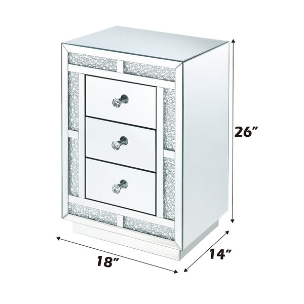 ACME Mallika Mirrored & Faux Crystals Accent Table Model 97653