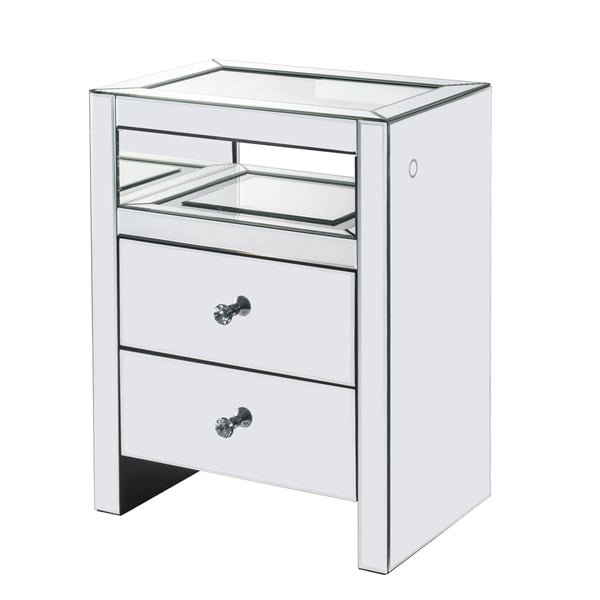 ACME Dominic Mirrored Accent Table with LED Model 97685