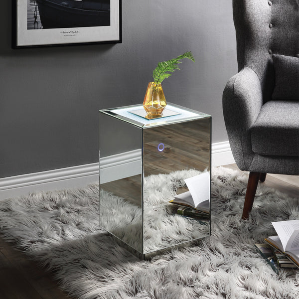 ACME Nowles Faux Stones Accent Table with LED Model 97704