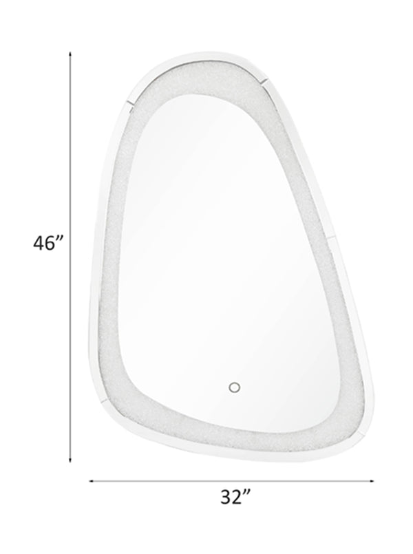 ACME Noralie Mirrored & Faux Diamonds Accent Mirror with LED Model 97708