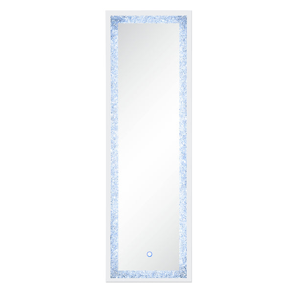ACME Noralie Mirrored & Faux Diamonds Floor Mirror with LED Model 97713