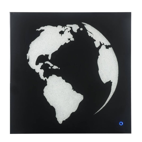 ACME Talisha Smoky Glass & Faux Crystal Wall Art with LED Model 97718