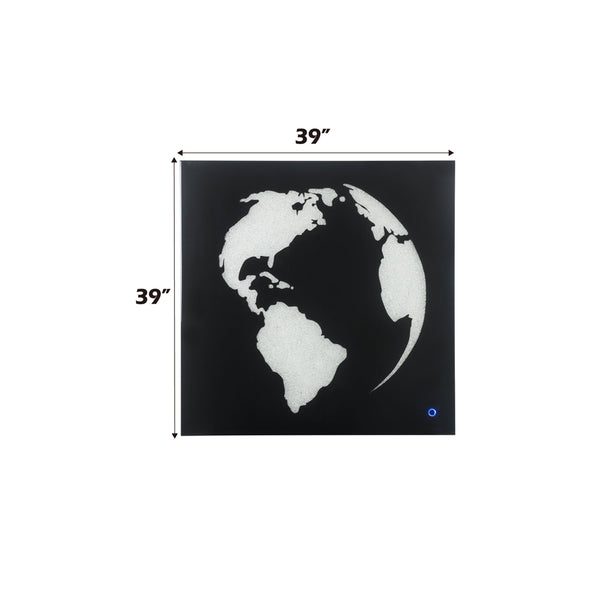 ACME Talisha Smoky Glass & Faux Crystal Wall Art with LED Model 97718