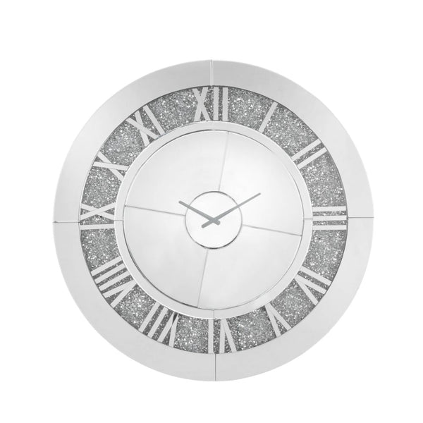 ACME Noralie Mirrored & Faux Diamonds Wall Clock Model 97723