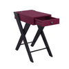 ACME Fierce Burgundy & Black Accent Table with USB Port Model 97737