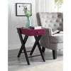 ACME Fierce Burgundy & Black Accent Table with USB Port Model 97737