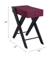 ACME Fierce Burgundy & Black Accent Table with USB Port Model 97737