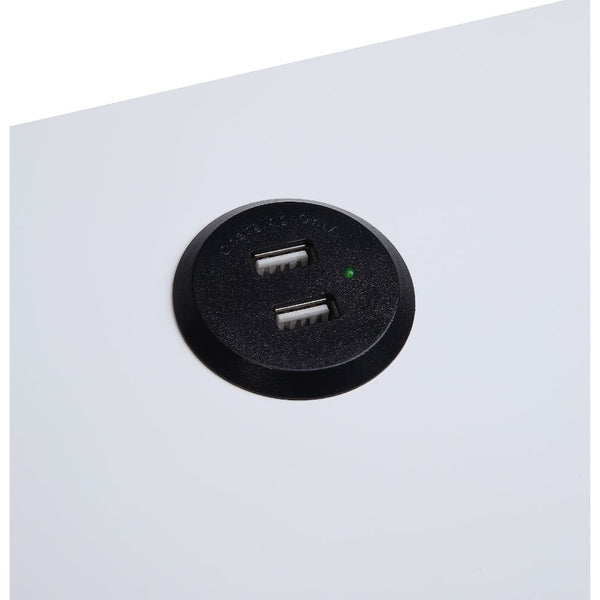 ACME Fierce White & Black Accent Table with USB Port Model 97738