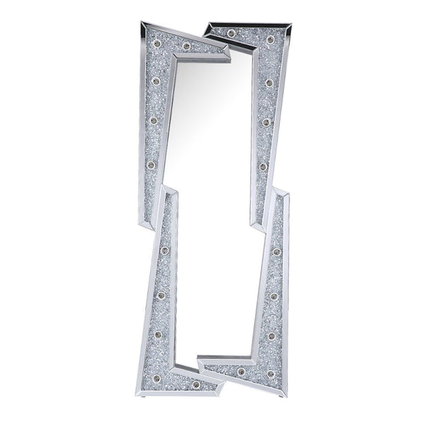 ACME Noralie Mirrored & Faux Diamonds Floor Mirror Model 97757
