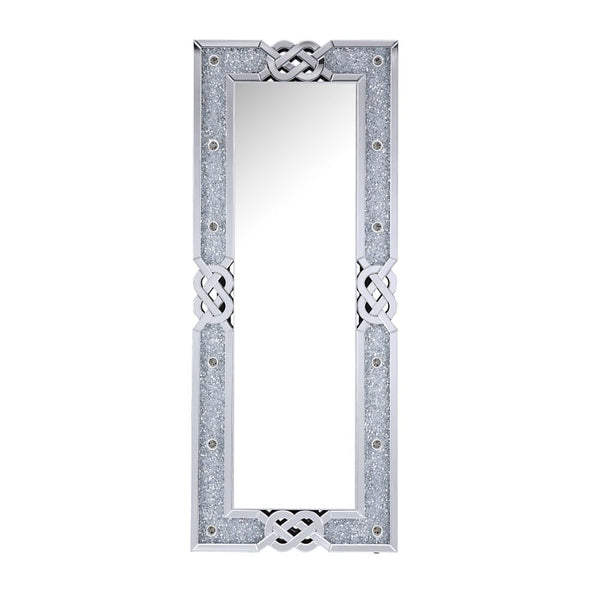 ACME Noralie Mirrored & Faux Diamonds Floor Mirror Model 97758