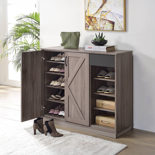 ACME Toski Rustic Gray Oak Shoe Cabinet Model 97775
