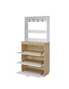 ACME Hewett Light Oak & White Shoe Cabinet Model 97834