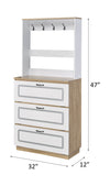 ACME Hewett Light Oak & White Shoe Cabinet Model 97834