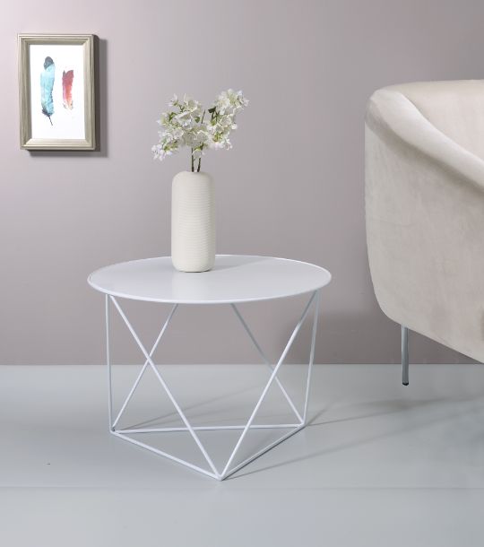 ACME Epidia White Accent Table Model 97842