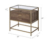 ACME Knave Walnut & Champagne Accent Table Model 97867
