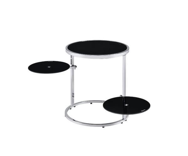 ACME Lynch Black & Chrome Accent Table Model 97879