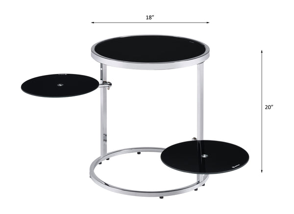 ACME Lynch Black & Chrome Accent Table Model 97879