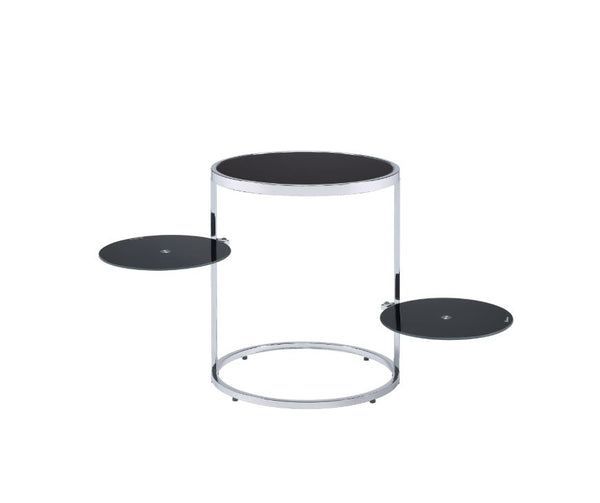 ACME Lynch Black & Chrome Accent Table Model 97879
