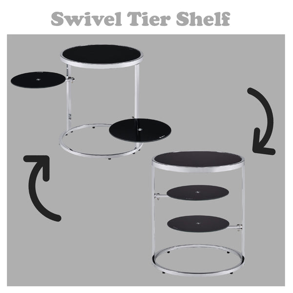 ACME Lynch Black & Chrome Accent Table Model 97879