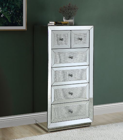 ACME Ornat Faux Square Diamonds Cabinet Model 97949