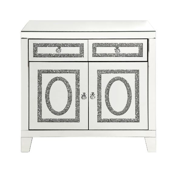 ACME Noralie Mirrored & Faux Diamonds Cabinet Model 97952