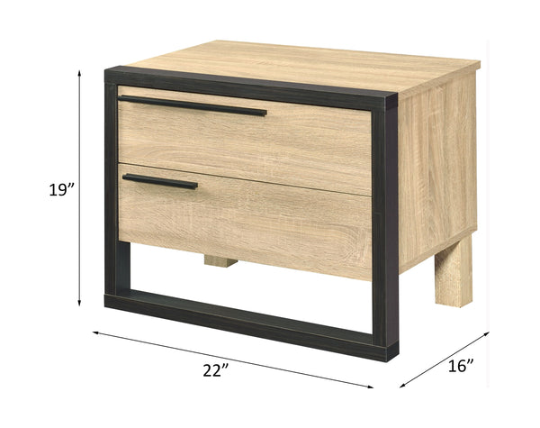 ACME Erasto Oak & Black Accent Table Model 97962
