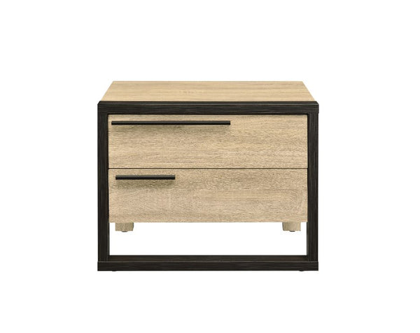 ACME Erasto Oak & Black Accent Table Model 97962