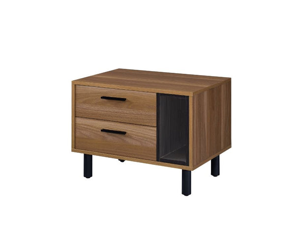 ACME Trolgar Brown Oak & Black Accent Table Model 97964