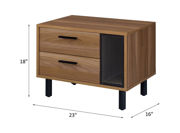 ACME Trolgar Brown Oak & Black Accent Table Model 97964