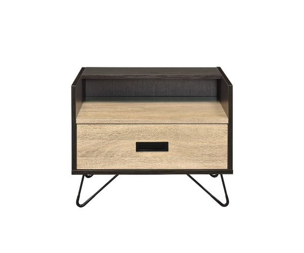 ACME Melkree Oak & Black Accent Table Model 97968