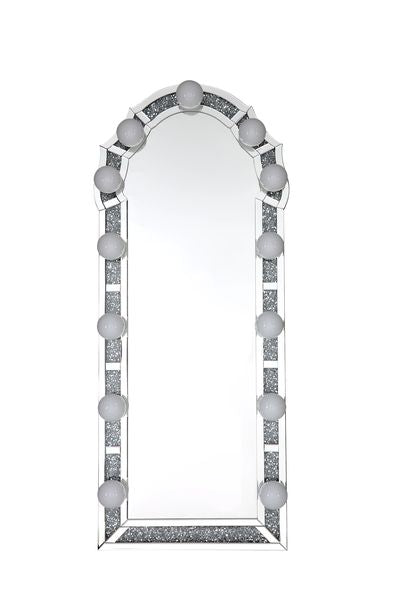 ACME Noralie Mirrored & Faux Diamonds Floor Mirror Model 97983
