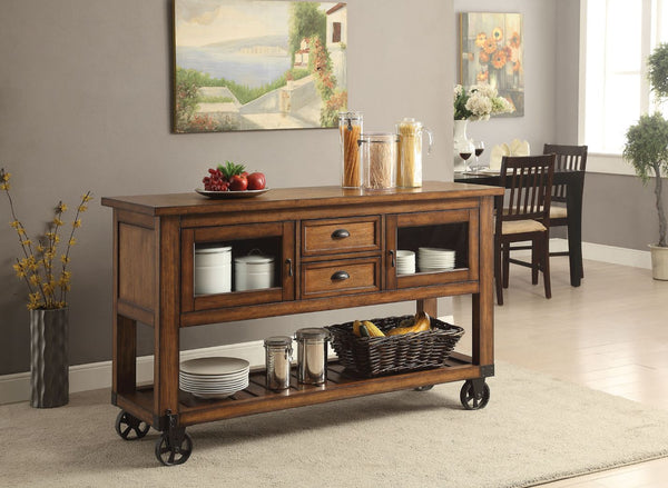 ACME Kadri Distressed Chestnut Kitchen Cart Model 98180
