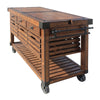 ACME Kaif Distressed Chestnut Kitchen Cart Model 98184