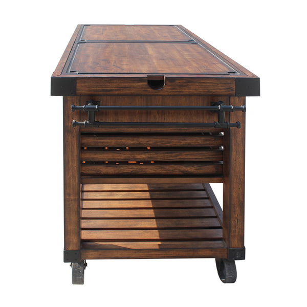 ACME Kaif Distressed Chestnut Kitchen Cart Model 98184