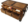 ACME Kaif Distressed Chestnut Kitchen Cart Model 98184