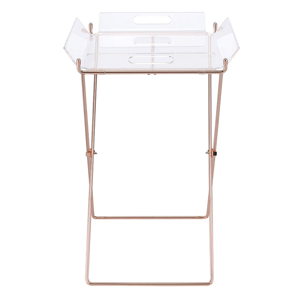 ACME Cercie Clear Acrylic & Copper Tray Table Model 98189